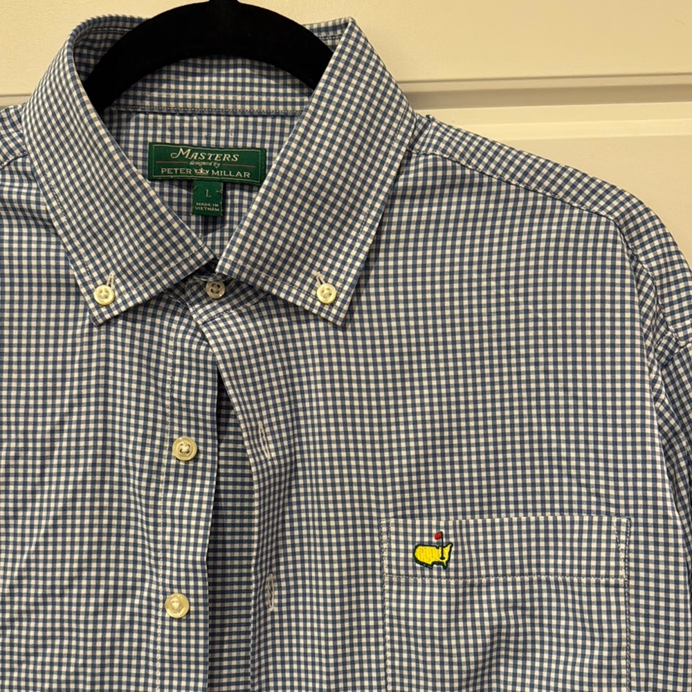 Authentic Masters Peter Millar Blue Checkered Men… - image 2